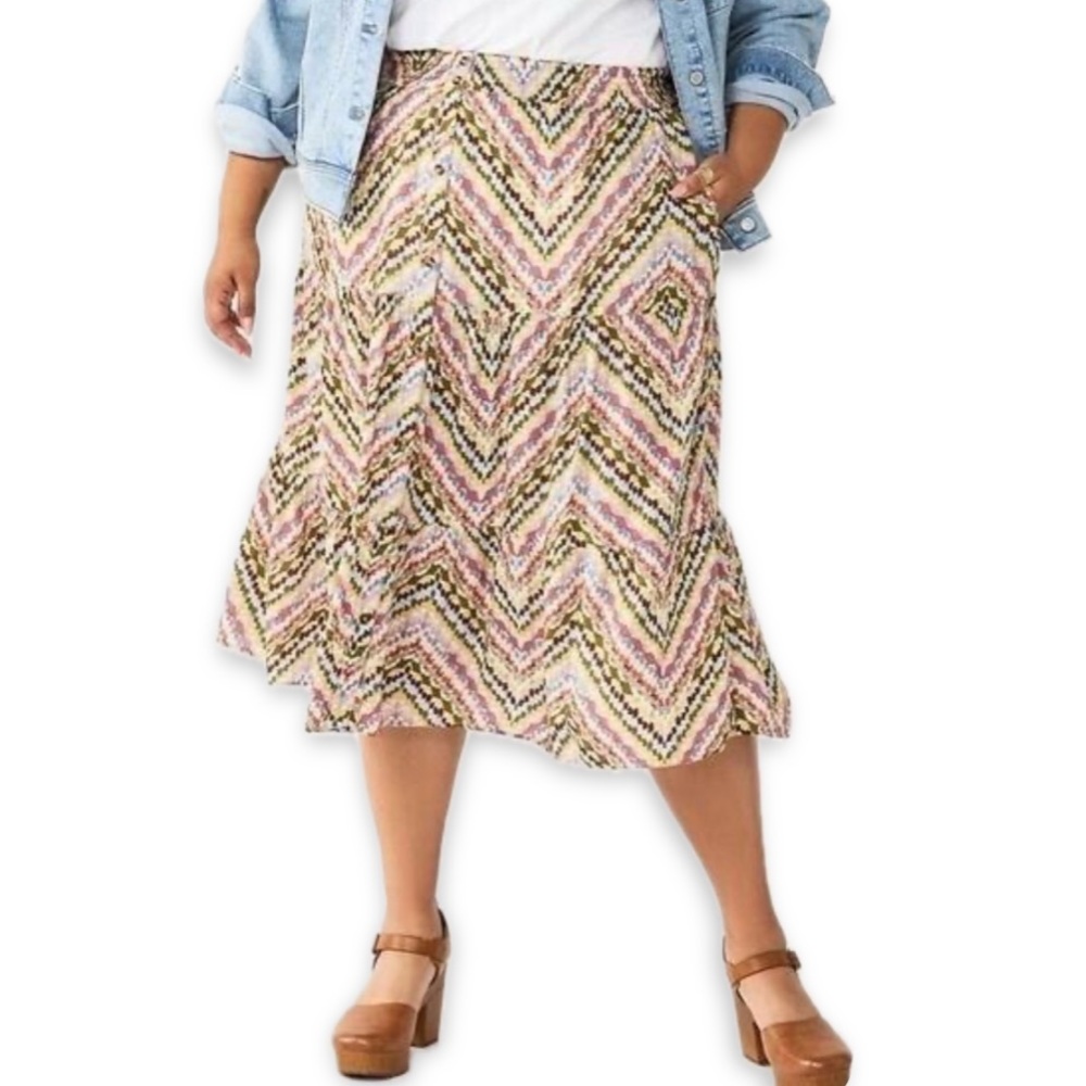 Sonoma Midi Aztec Print Skirt